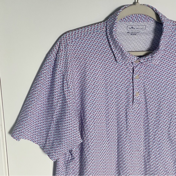 Peter Millar Men’s Birds of Paradise Aqua Cotton Polo Shirt - 35368 - Picture 3 of 13